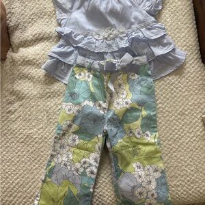 Gymboree Light Blue floral pant set